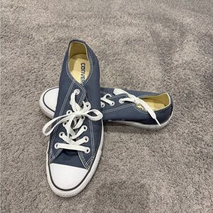 Converse Navy Canvas Shoes with White Accents